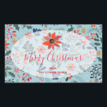 Poinsettia Berries Leaves Holiday Christmas Rectangular Sticker<br><div class="desc">Merry Christmas personalised rectangular stickers featuring modern, elegant winter flowers - poinsettias, berries and leaves - with your name and greeting in chic lettering. All text, fonts, font colours and background colour can be modified, just click the "customise further" link. **ALL STICKER STYLES are already done for you in our...</div>