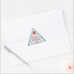 Poinsettia Berries Leaves Holiday Christmas Triangle Sticker<br><div class="desc">Merry Christmas personalised triangle stickers featuring modern, elegant winter flowers - poinsettias, berries and leaves - with your name and greeting in chic lettering. All text, fonts, font colours and background colour can be modified, just click the "customise further" link. **ALL STICKER STYLES are already done for you in our...</div>