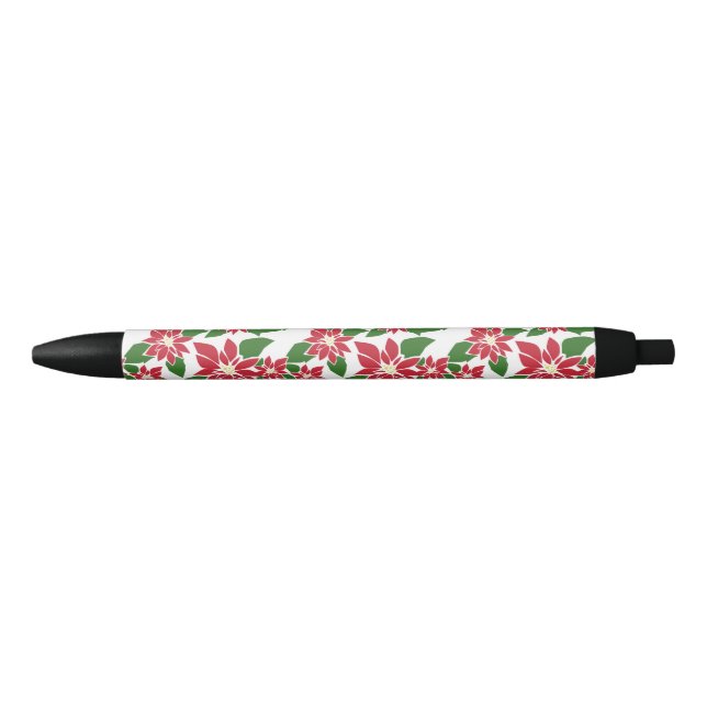 Poinsettia Black Ink Pen (Front)