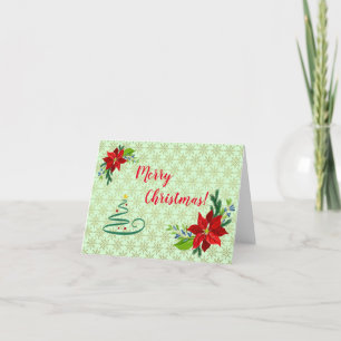 Poinsettia Bouquet, Christmas  Holiday Card