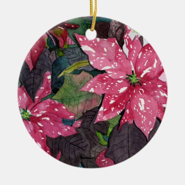 Poinsettia Ceramic Tree Decoration (Front)