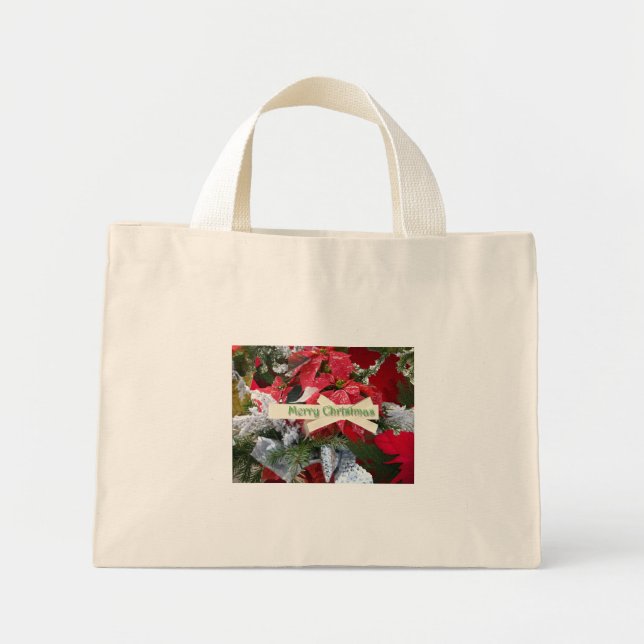 Poinsettia Chistmas Mini Tote (Front)