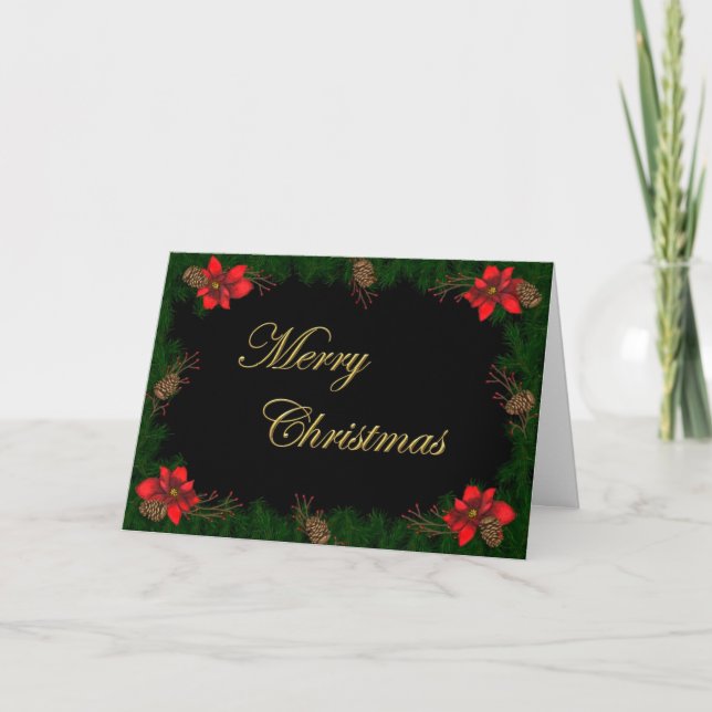 Poinsettia Christmas Card (Front)