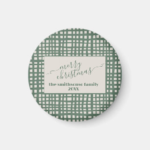 Poinsettia Christmas elegant Sage Ivory  Magnet