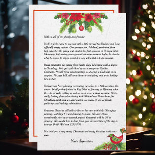 Poinsettia Christmas Family Newsletter Your Text Stationery