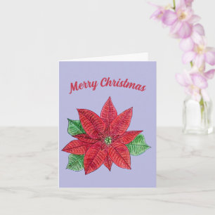 Poinsettia Christmas Greeting Card - Lavender