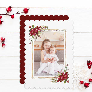 Poinsettia Christmas Holiday Photo Card