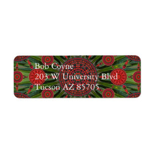 Poinsettia Christmas Mandala Array Mailing Label