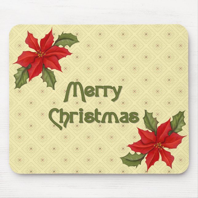 Poinsettia Christmas Mouse Pad (Front)