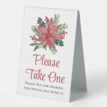  Poinsettia Christmas Red Floral Wedding Favours