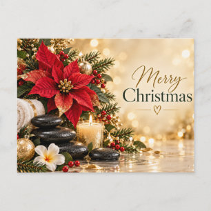 Poinsettia Christmas Spa  Holiday Postcard