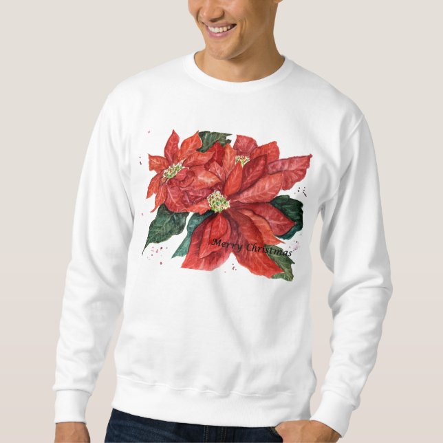 Poinsettia Christmas Sweatshirt (Front)