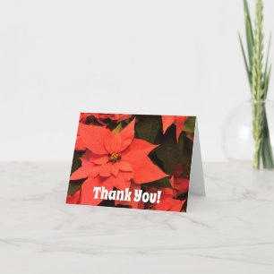 Poinsettia Christmas Thank You Notes Blank Inside