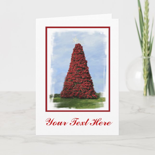 Poinsettia Christmas Tree Card (Front)