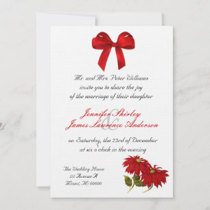 Poinsettia Christmas Wedding Invitation
