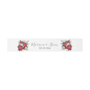 Poinsettia Christmas Wedding Invitation Belly Band
