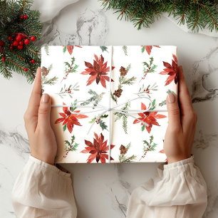 Poinsettia Christmas Wrapping Paper