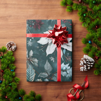 Poinsettia Christmas Wrapping Paper 