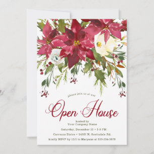 Poinsettia Company Holiday Open House Invitation