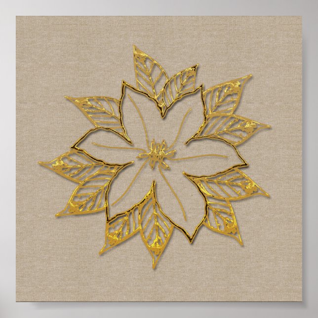 Poinsettia December Flower  Poster (Front)