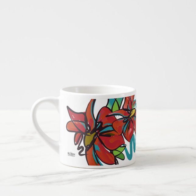 Poinsettia Espresso Cup (Left)