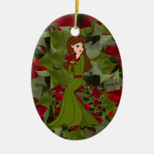 Poinsettia Faery Christmas Ornament