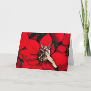 Poinsettia fairy, poinsettia, fairy Christmas Card