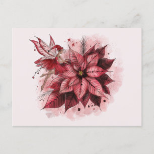 Poinsettia Fairy Postcard