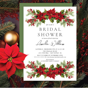 Poinsettia Floral Bridal Shower  Invitation