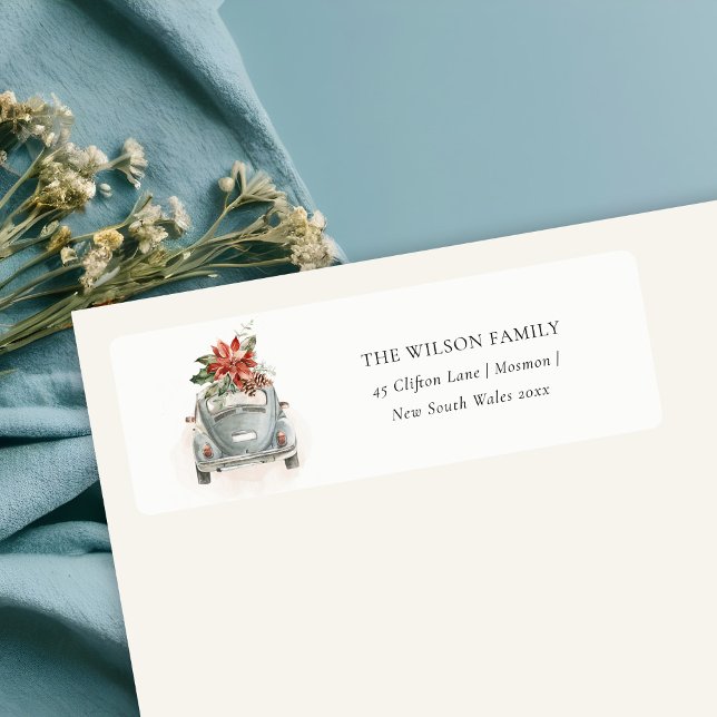 Poinsettia Floral Christmas Car  New House Address (Creator Uploaded)