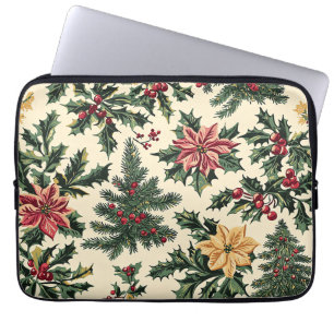 Poinsettia Floral Christmas Pattern (15) Laptop Sleeve