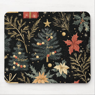 Poinsettia Floral Christmas Pattern (21) Mouse Pad