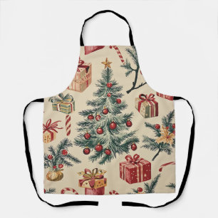 Poinsettia Floral Christmas Pattern (2) Apron