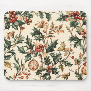 Poinsettia Floral Christmas Pattern (3) Mouse Pad