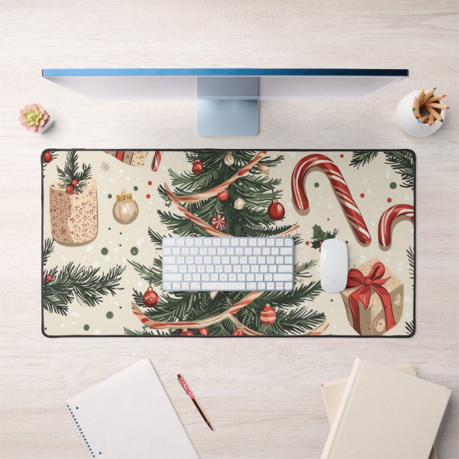 Poinsettia Floral Christmas Pattern (4) Desk Mat (Office 1)