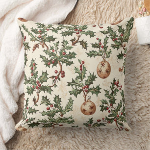 Poinsettia Floral Christmas Pattern (6) Cushion