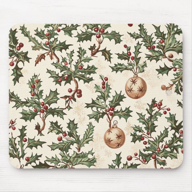 Poinsettia Floral Christmas Pattern (6) Mouse Pad (Front)