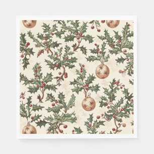 Poinsettia Floral Christmas Pattern (6) Napkin