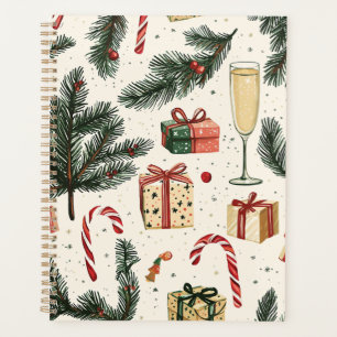 Poinsettia Floral Christmas Pattern Planner