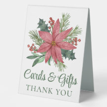 Poinsettia Floral Christmas Wedding Cards Gifts 