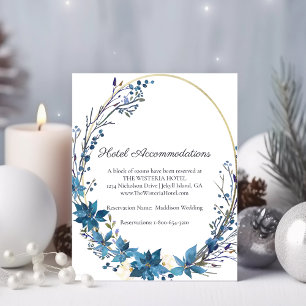 Poinsettia Floral Hotel Accommodations   Turquoise Enclosure Card