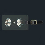 Poinsettia Floral Monogram Luggage Tag<br><div class="desc">This elegant luggage tag features a Monogram with a delicate poinsettia floral design. This luggage tag is perfect to use during the Holidays and the Winter Season. Add more information on the back side This design is modern with a trendy and chic colour palette.</div>