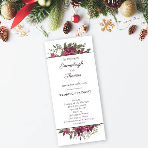 Poinsettia Floral Wedding   Scarlet Red Programme