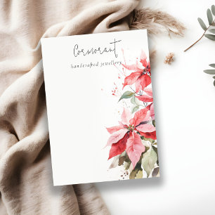 Poinsettia Florals Christmas Blank Jewellery Holde Business Card