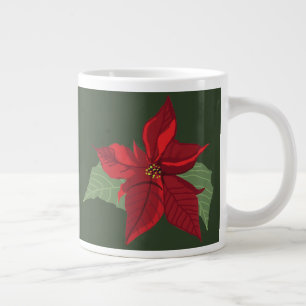 Poinsettia Flower- Christmas- Ceramic Ornament Large Coffee Mug