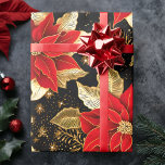 Poinsettia Flower in Gold Leaf Black | Christmas  Wrapping Paper<br><div class="desc">Poinsettia Flower in Gold Leaf Black | Christmas Wrapping Paper. This is another 100% Snuggle Hamster Designs.</div>