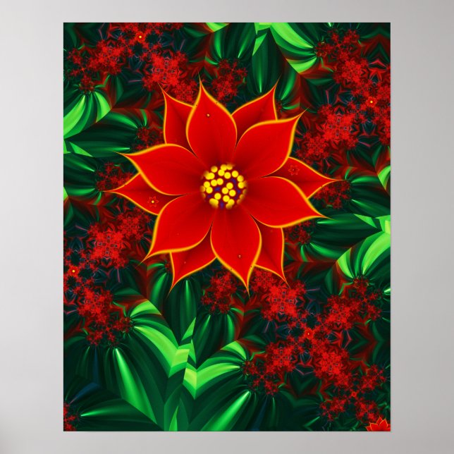 Poinsettia Flower Poster (Front)