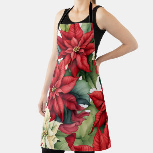 Poinsettia Flowers Apron