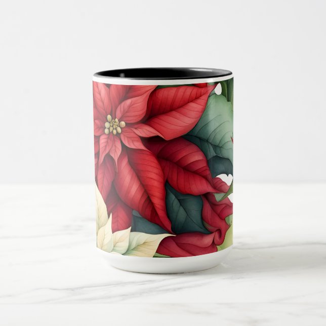Poinsettia Flowers  Mug (Center)