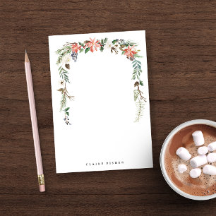 Poinsettia Frame Personalised Christmas Post-it Notes